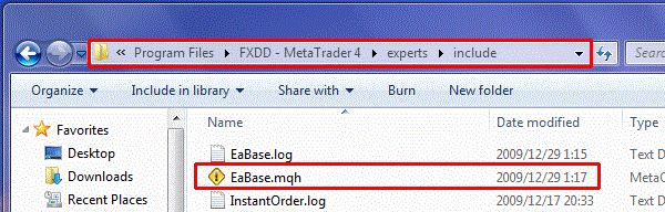 EABase.mqhをインストール